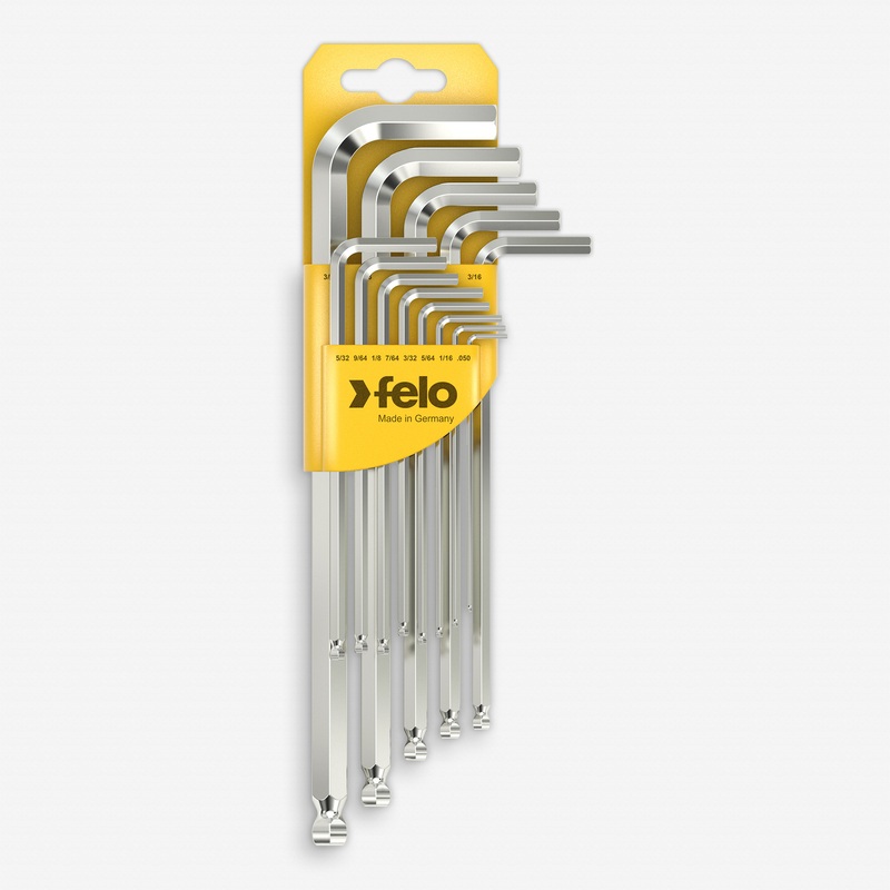 Felo Ball End SAE Hex L-Key Set, 0.05" - 3/8