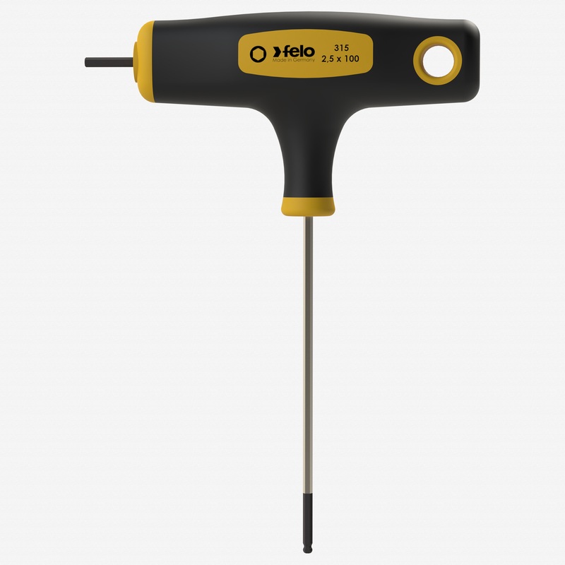Felo Dual Metric Hex T-Handle, 2.5 mm x 100 mm