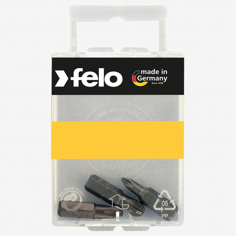 Felo Pozidriv #1, Pozidriv #2, Pozidriv #3 x 50 mm Bit Set, 3 Pieces
