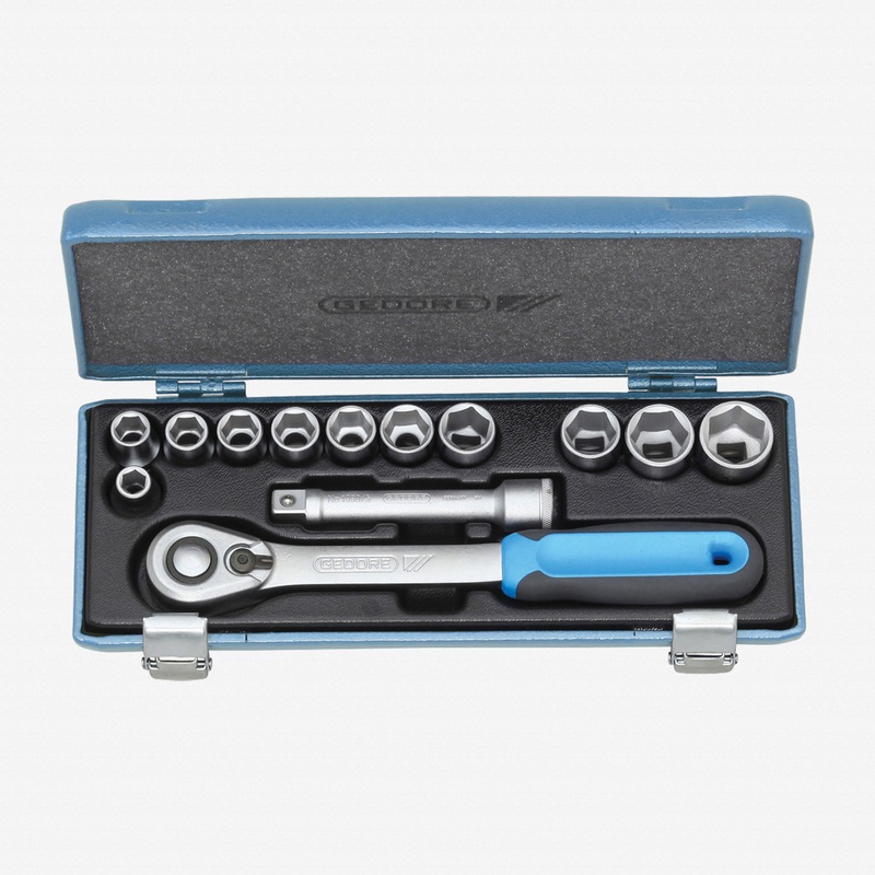 Gedore 19 KMU-20 Socket set 1/2" 13 pcs hex 10-24 mm