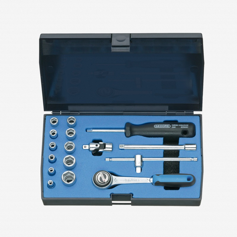 Gedore 20 EMU-3 Socket set 1/4" 16 pcs 4-13 mm
