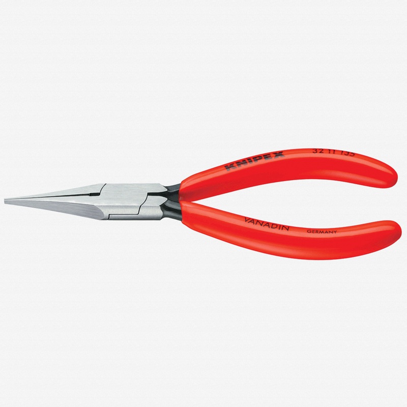 Knipex 5.3" Relay Adjusting Pliers (flat pointed jaws) - Plastic Grip