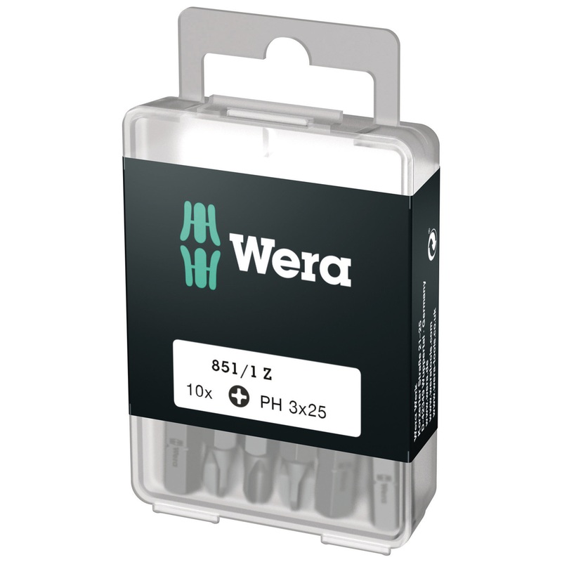 Wera 072402 DIY PH 3 x 25mm Phillips Insert Bit - 10 Pack