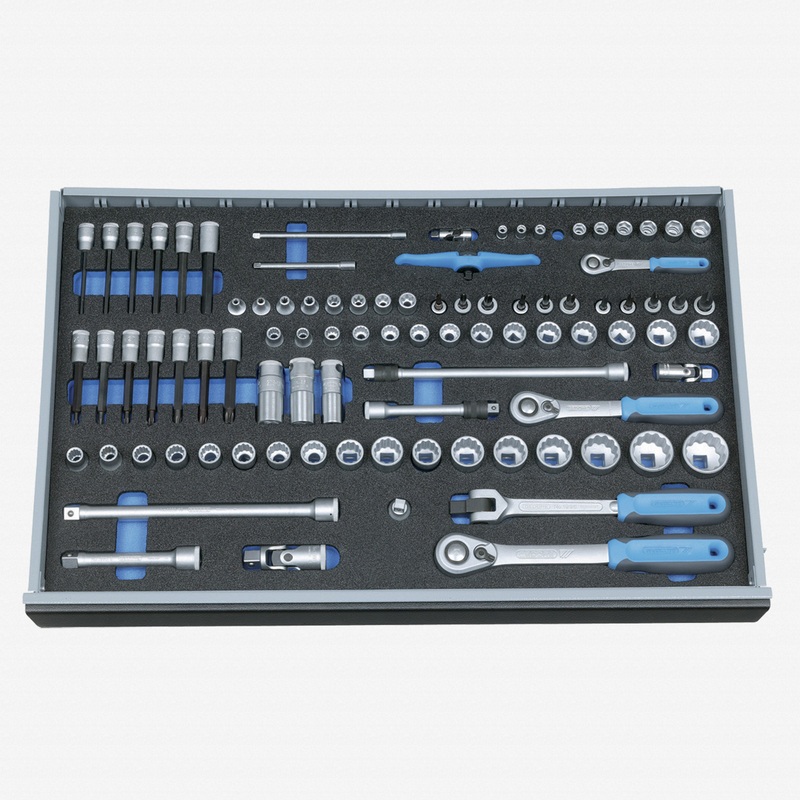 Gedore 2005 CT4-U-20 Socket set 1/4"-3/8"-1/2" in 4/4 CT tool module, 91 pieces