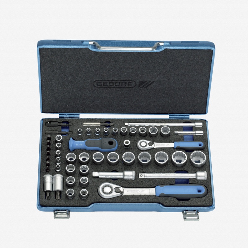 Gedore D 30 TX20 U-20 Socket set 3/8" + 1/4, 50 pcs