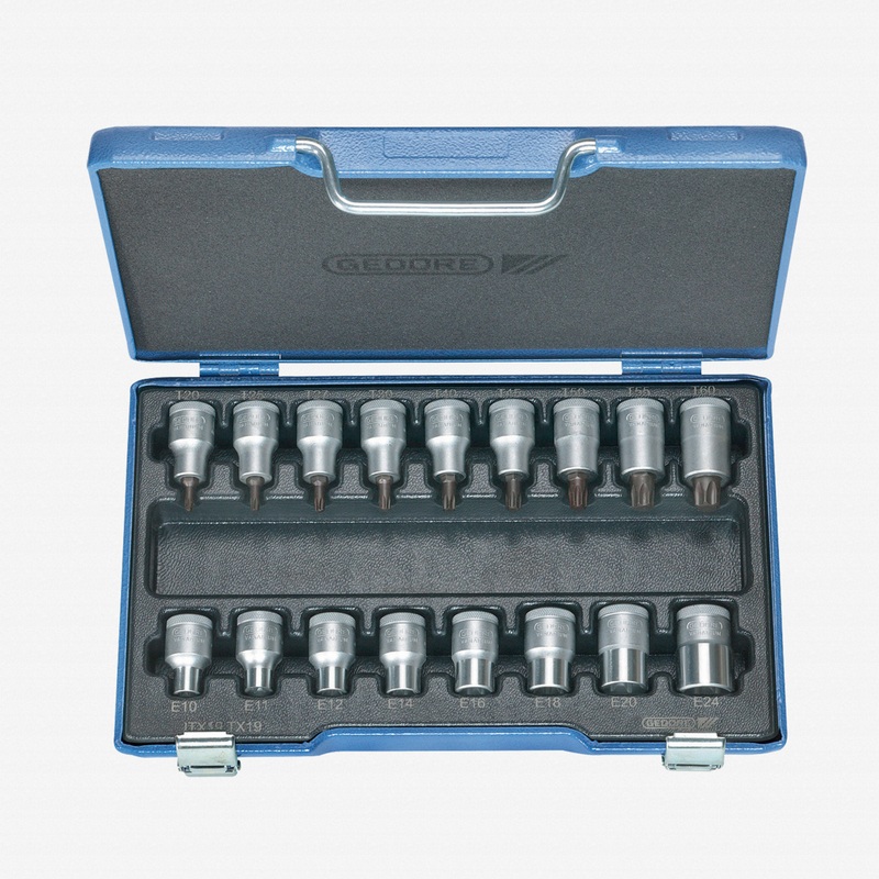 Gedore ITX 19 TX-017 Screwdriver bit socket set 1/2" 17 pcs TORX