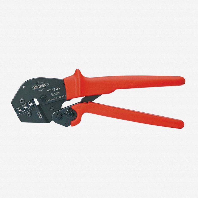 Knipex Crimping Pliers w/ Lever Transmission - non-insulated, open plug-type connectors AWG 20-10