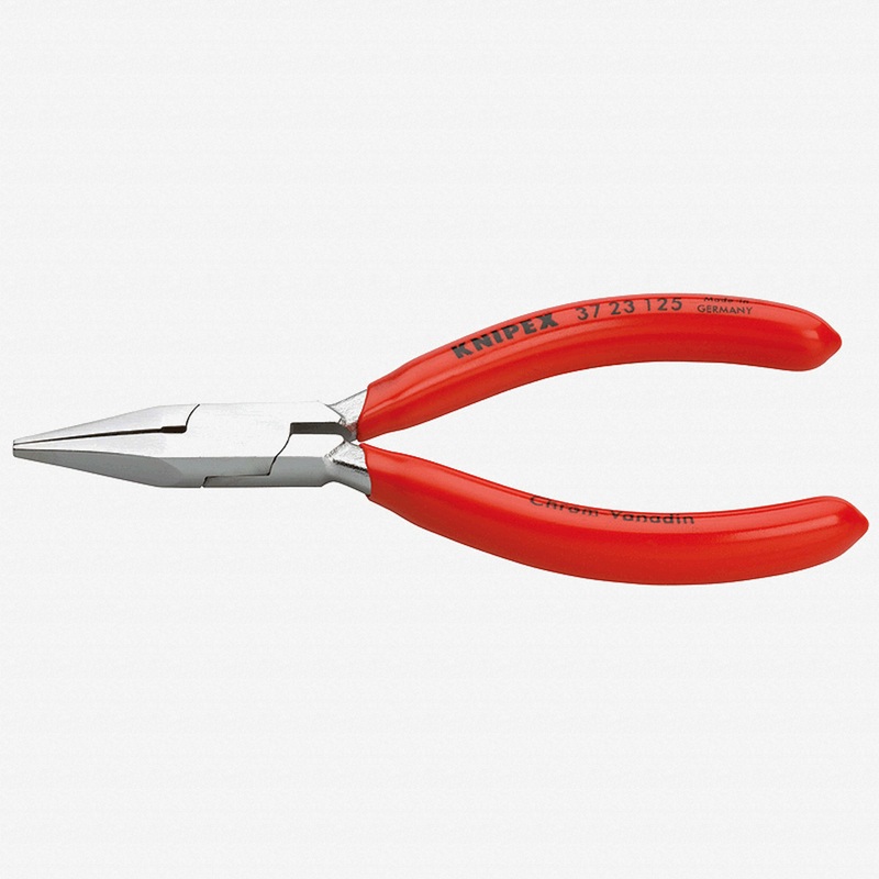 Knipex Precision Mechanic's Gripping Pliers (flat pointed jaws) - Chrome w/ Plastic Grip