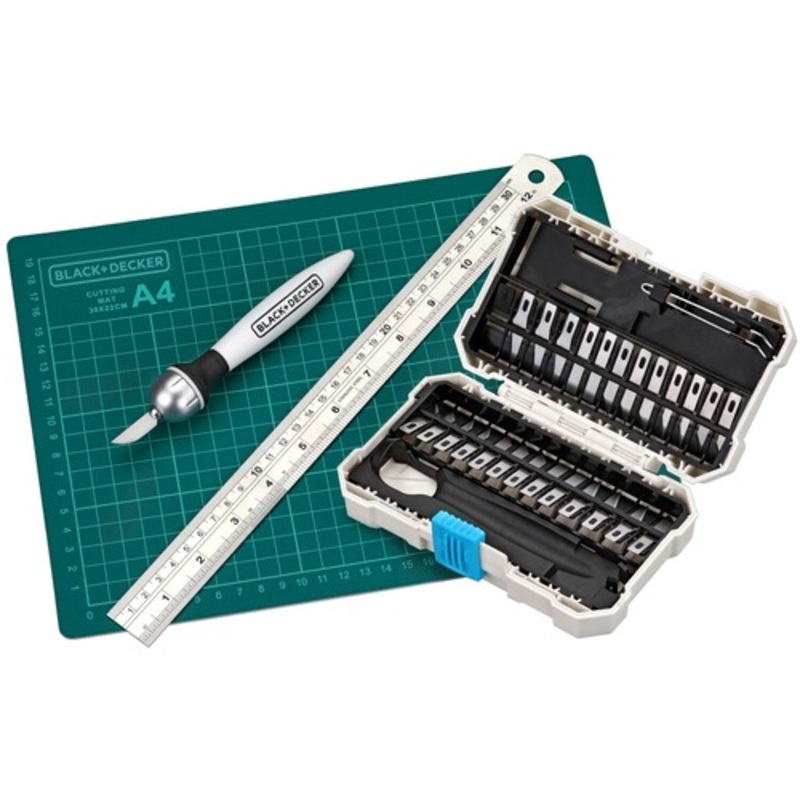 Black & Decker Craft Hobby Knife Kit with 26 Assorted Blades and Cutting Mat - BDHT14001