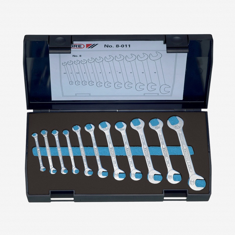 Gedore 8-011 Double ended midget spanner set 11 pcs 4.5-13 mm