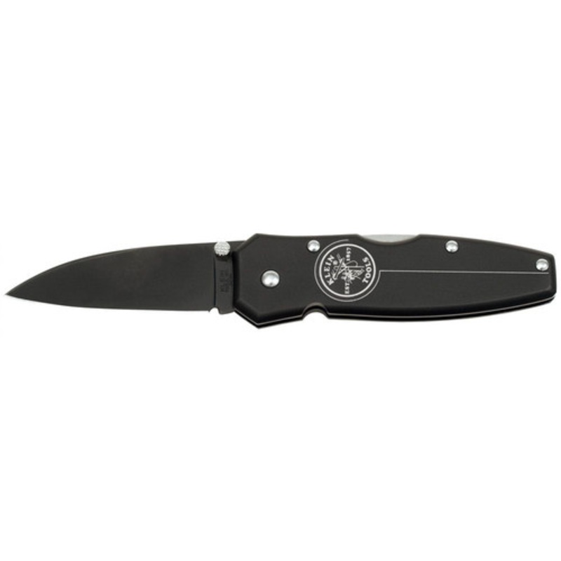 Klein Tools 2-1/2 in. Lightweight Drop-Point Blade Lockback Knife - Black - 44001-BLK