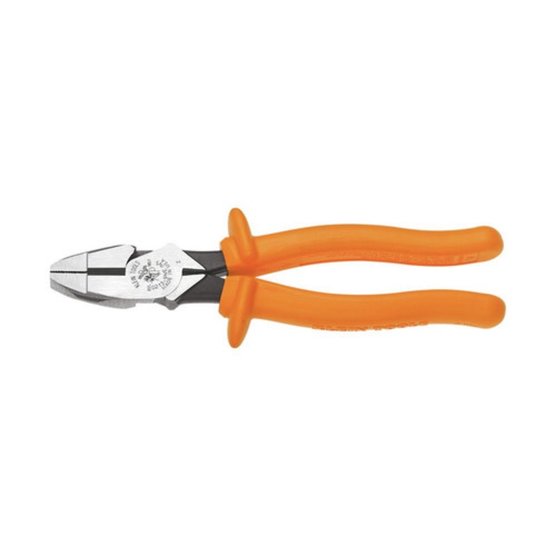 Klein Tools 9 in. Insulated Side Cutting New England Nose Pliers with Knurled Jaws and Handle Tempering - D213-9NE-INS