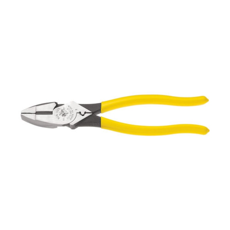 Klein Tools 9 in. Lineman's Crimping Pliers with Streamlined High-Leverage Design - D213-9NE-CR