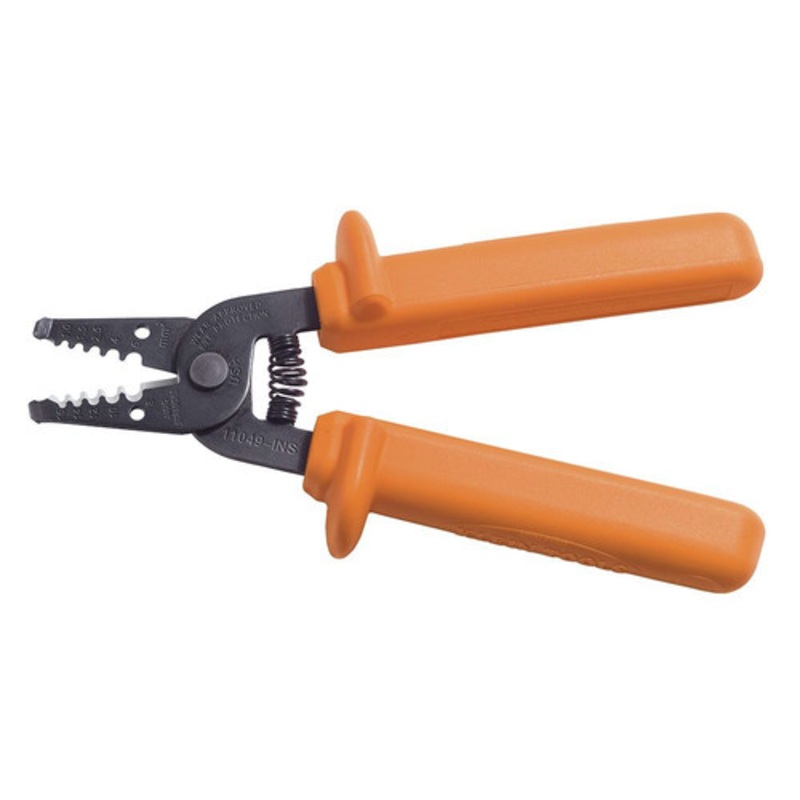 Klein Tools Wire Stripper Cutter for 8 - 16 AWG Stranded Wire - Orange - 11049-INS