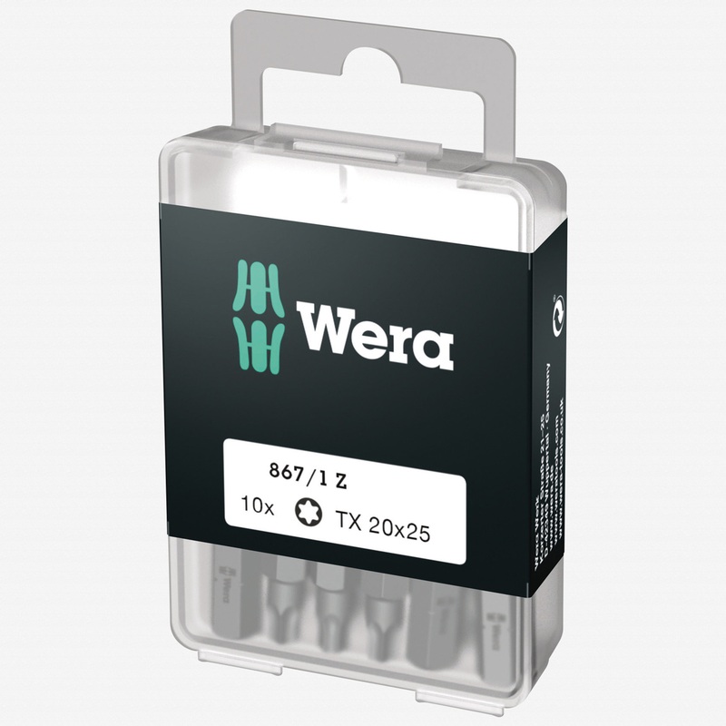 Wera 072408 DIY T20 x 25mm Torx Insert Bit - 10 Pack