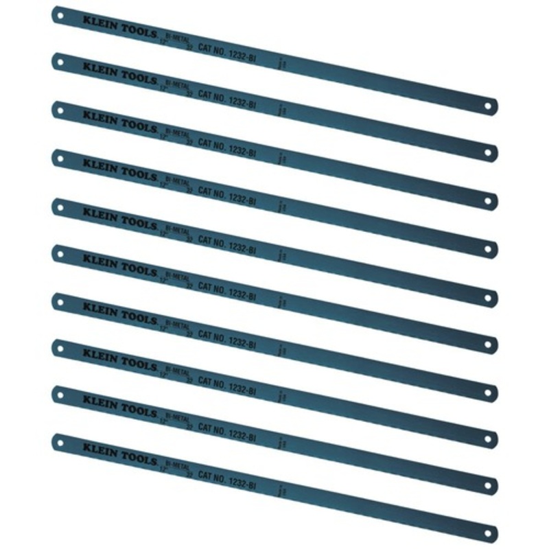 Klein Tools 10-Piece 12 in. 32 TPI Bi-Metal Blades - 1232BI-P