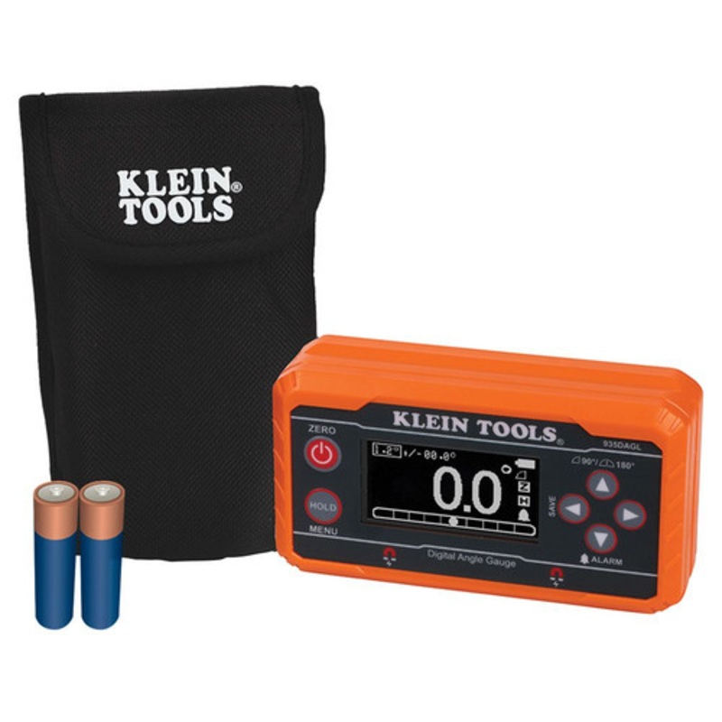 Klein Tools 4.57 in. x 1.36 in. x 2.48 in. Programmable Angles Digital Level with 2 Batteries (AA) - 935DAGL
