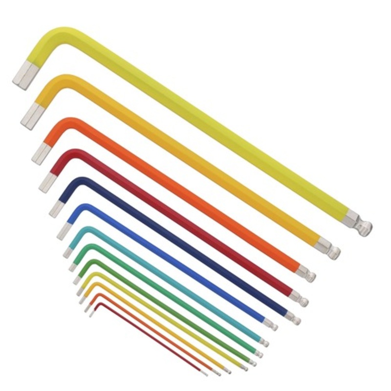 Wiha Tools 13-Piece Ball End Color Coded Inch Hex L-Key Set - 66981
