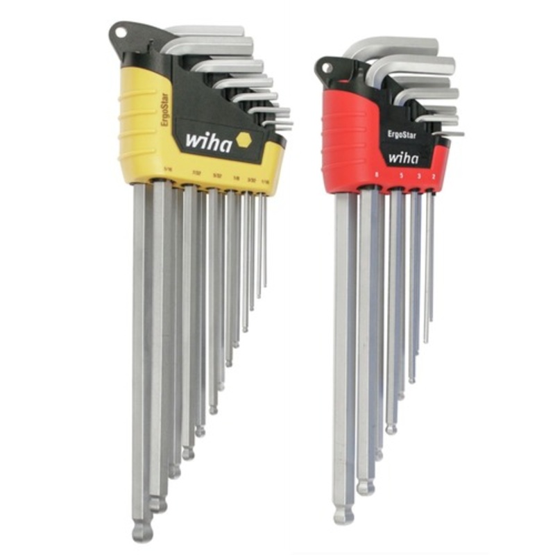 Wiha Tools 22-Piece ErgoStar Ball End Inch, Metric Hex L-Key Set - 66982