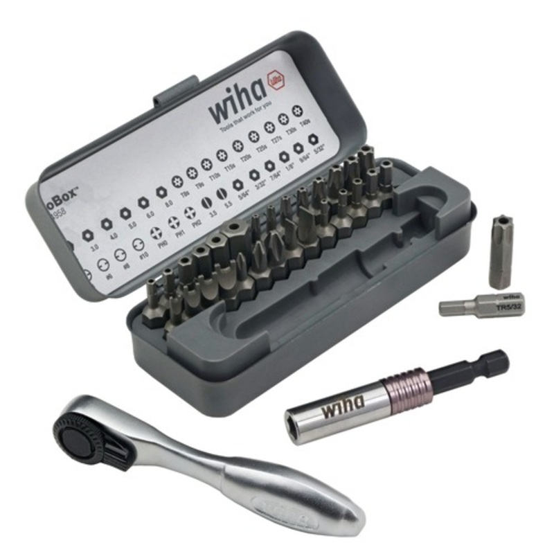 Wiha Tools 32-Piece GoBox Security Bit Set with Mini Ratchet - 74958