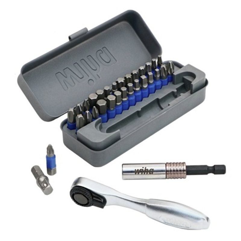 Wiha Tools 32-Piece GoBox TerminatorBlue Impact Bit Set with Mini Ratchet - 76889