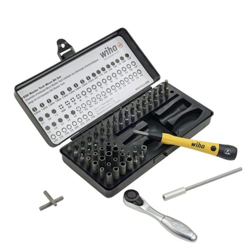 Wiha Tools 65-Piece System 4 ESD Safe Master Technician's Ratchet and MicroBits Set - 75965