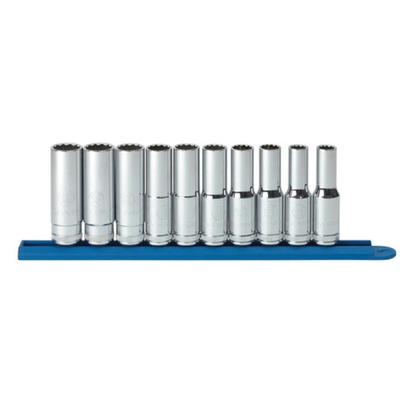 GearWrench 10-Piece Metric 1/2 in. Drive 12 Point Deep Socket Set - 80712
