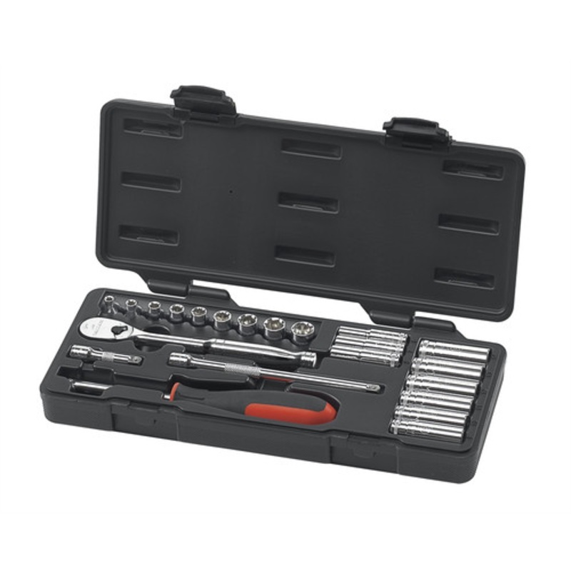 GearWrench 22-Piece 6 and 12-Point Metric 1/4 in. Drive Socket Set - 80327