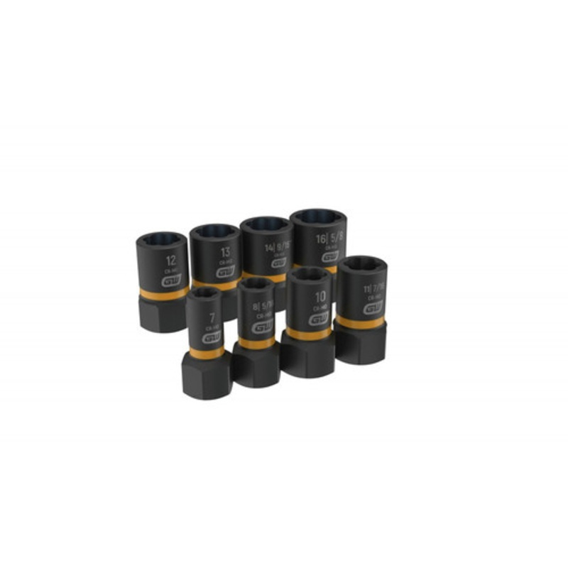 GearWrench 8-Piece 1/4 in. and 3/8 in. Drive Bolt Biter Impact Extraction Socket Set - 84782