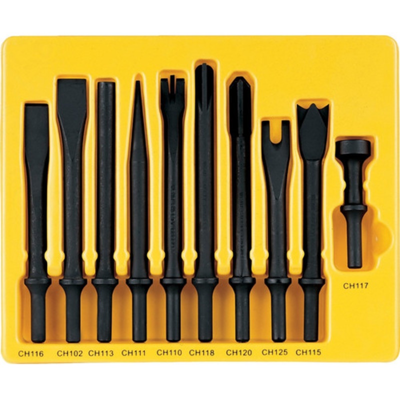 Grey Pneumatic 10-Piece .401 Shank General Service Chisel Set - CS110