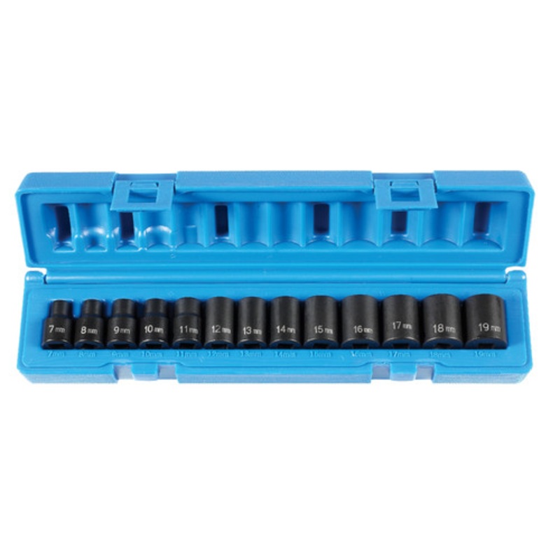 Grey Pneumatic 3/8 in. Drive 13-Piece Std. Length Metric Set 12 Point - 1203M