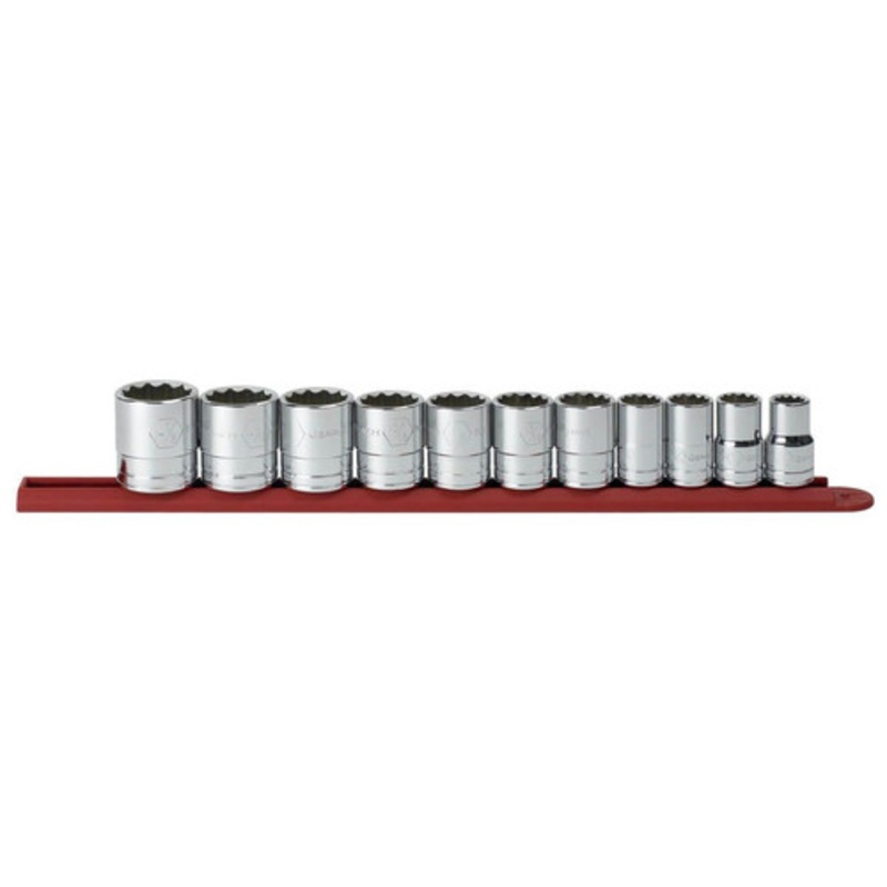 KD Tools 11-Piece 1/2 in. Drive 12 Point Standard SAE Socket Set - 80711