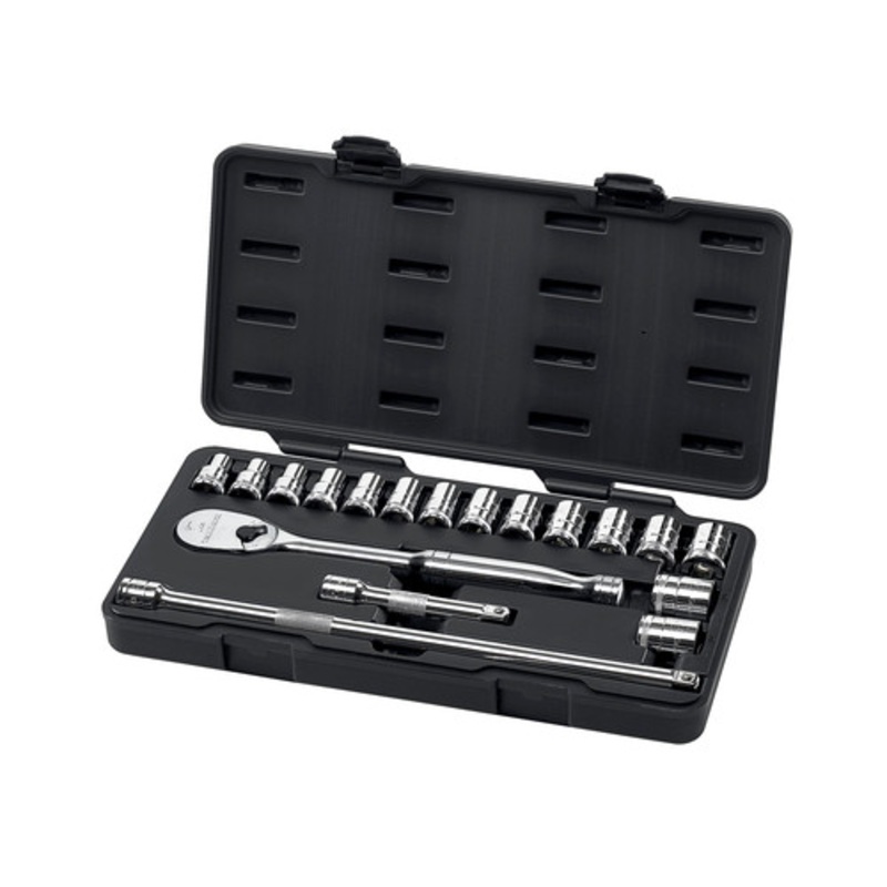 KD Tools 18-Piece 1/2 in. Drive Metric 6 point Socket Set - 80708