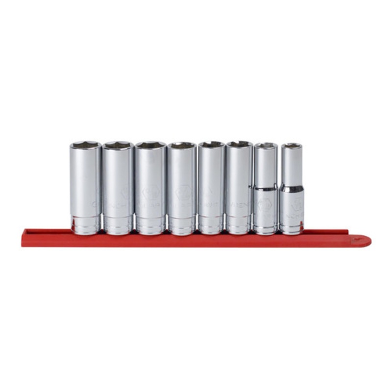 KD Tools 8-Piece 1/2 in. Drive 6 Point Deep SAE Socket Set - 80705