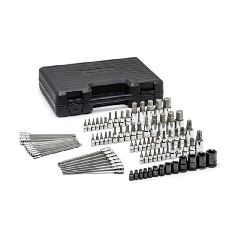 KD Tools 84-Piece 1/4 in., 3/8 in., and 1/2 in. Drive Hex/Ball End Hex/Tamper Proof Torx/External Torx/Torx SAE/Metric Bit Set - 80742