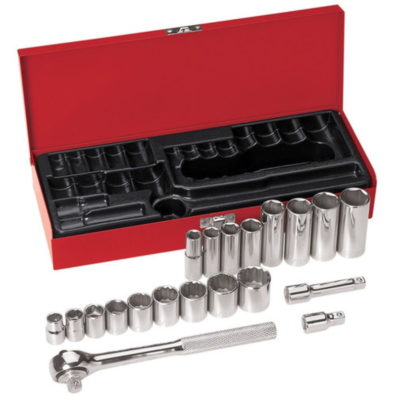 Klein Tools 3/8 in. Drive Socket Wrench Set (20-Piece) - 65508