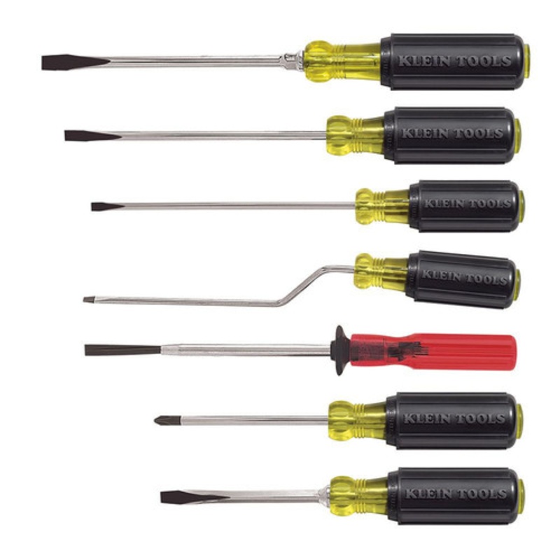 Klein Tools 7-Piece Multi-Application Screwdriver Kit with Cushion-Grip Handles and Tip-Ident - 85077