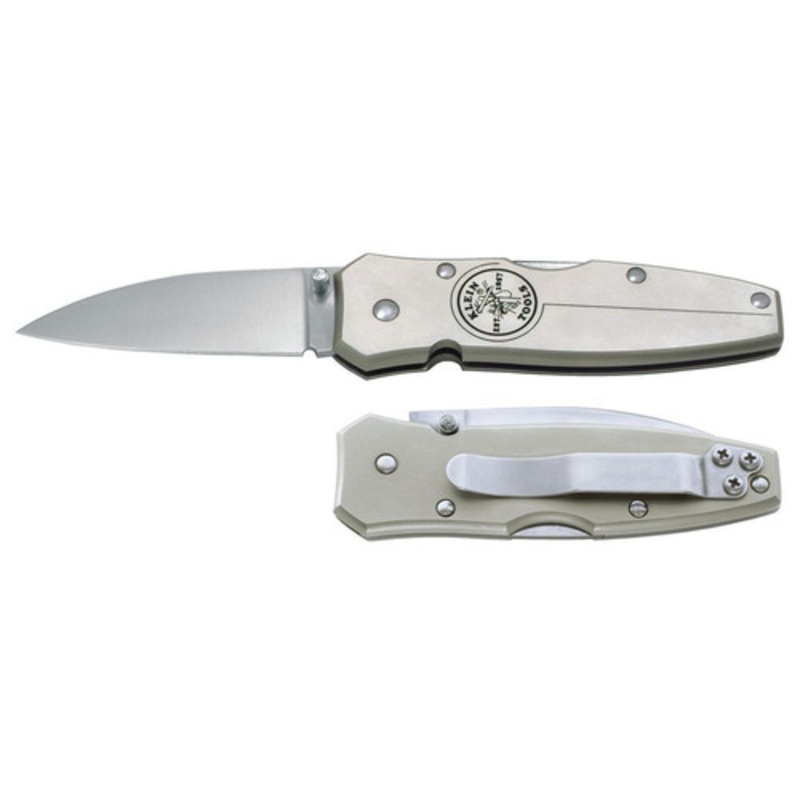 Klein Tools Lockback Pocket Knife, 2 1/2 in Stainless Steel Blade; Lockback Pocket Knife, 2 1/2 in Stainless Steel Drop-Point Blade - 44001