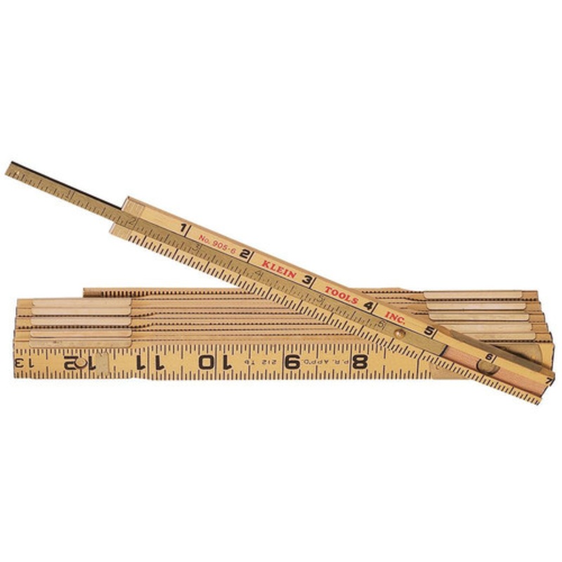 Klein Tools Wood Folding Rule with Extension - 905-6