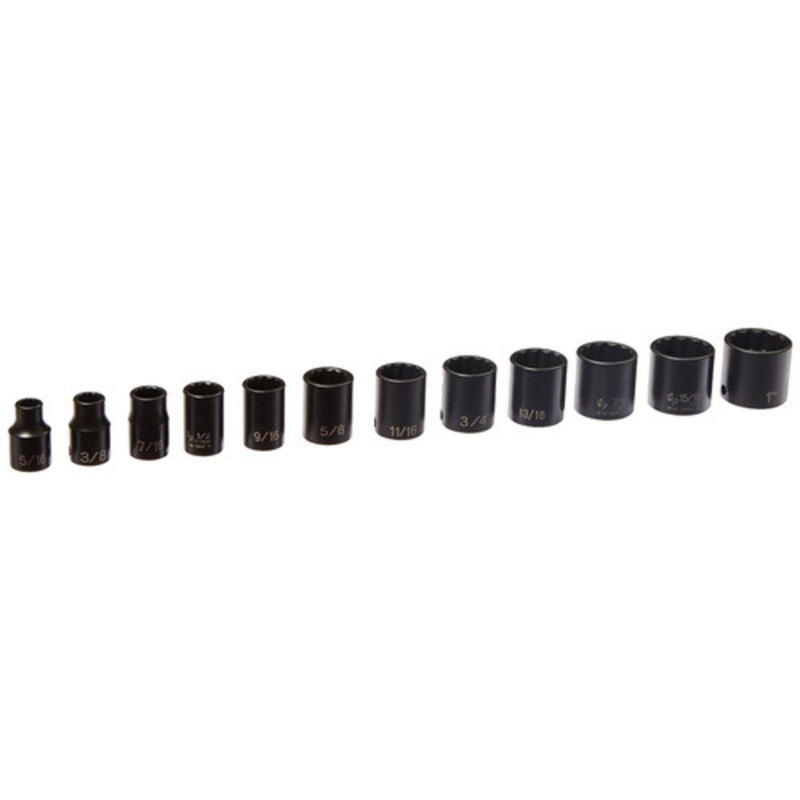 Grey Pneumatic 12-Piece 3/8 in. Drive 12-Point Standard Impact Socket Set - 1202