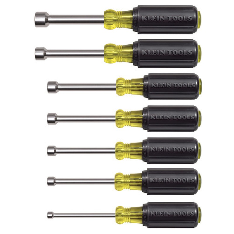 Klein Tools 7-Piece 3 in. Shaft Magnetic Nut Drivers Set - 631M