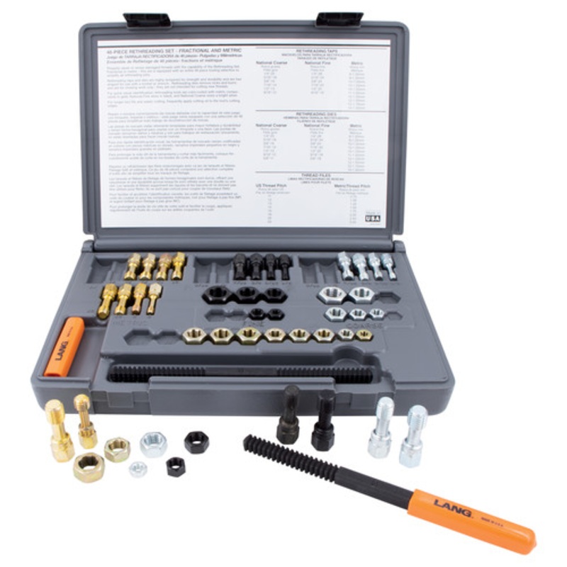 Lang 48-Piece SAE and Metric Thread Restorer Kit - 971