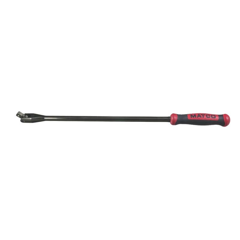 1/2" DRIVE 24" LONG BLACK CHROME BREAKER BAR - RED