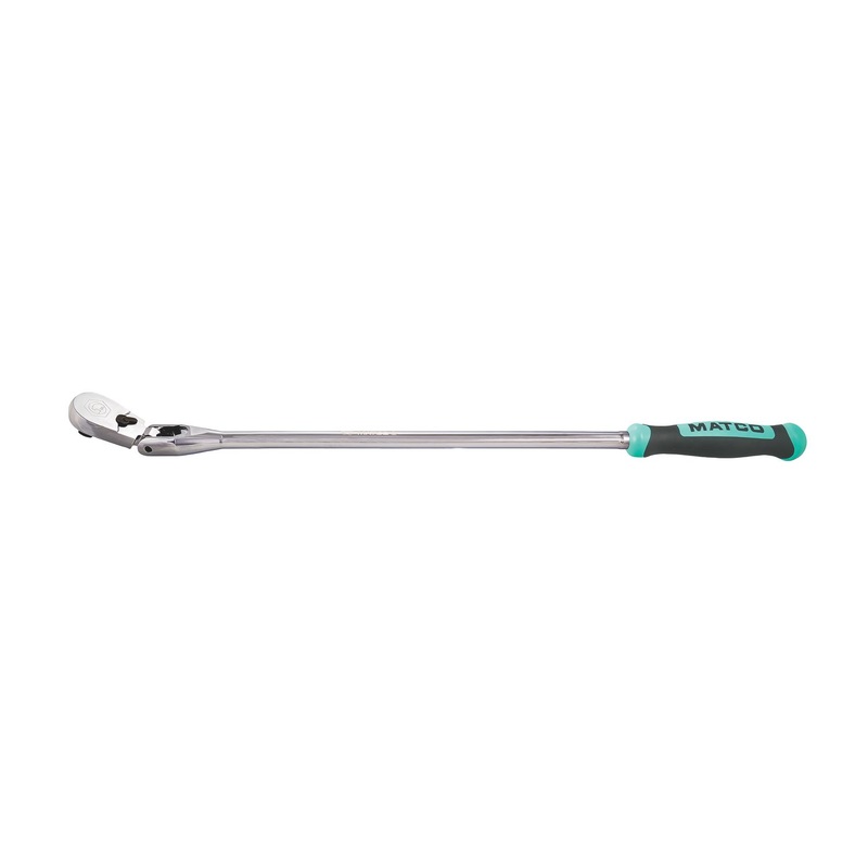 1/2" DRIVE 27-3/8" EIGHTY8 TOOTH BLACK NICKEL LOCKING FLEX RATCHET WITH ERGO HANDLE - TEAL