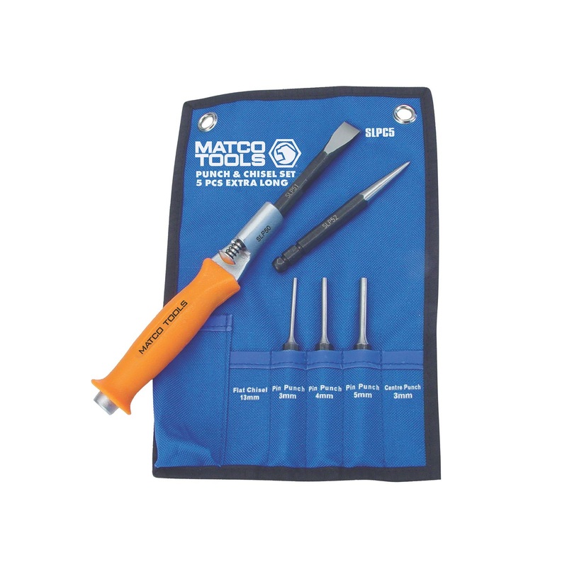 5 PIECE METRIC INTERCHANGEABLE PUNCH AND CHISEL SET