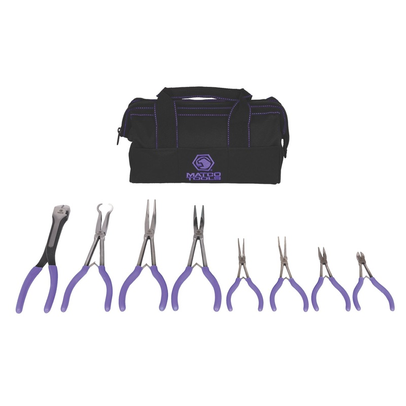 8 PIECE LONG REACH PLIERS SET - PURPLE