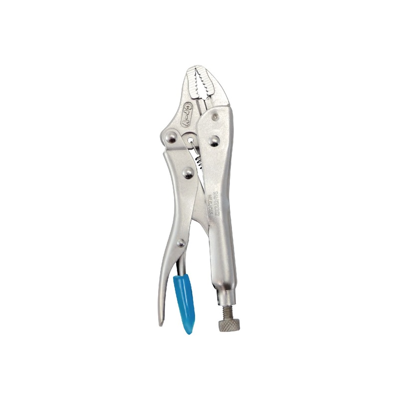 5" LOCKING PLIERS CURVED JAW WITH CUTTER, BLUE