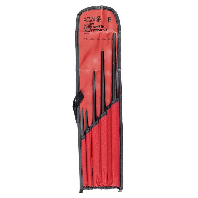 5 PIECE LONG TAPERED DRIFT PUNCH SET