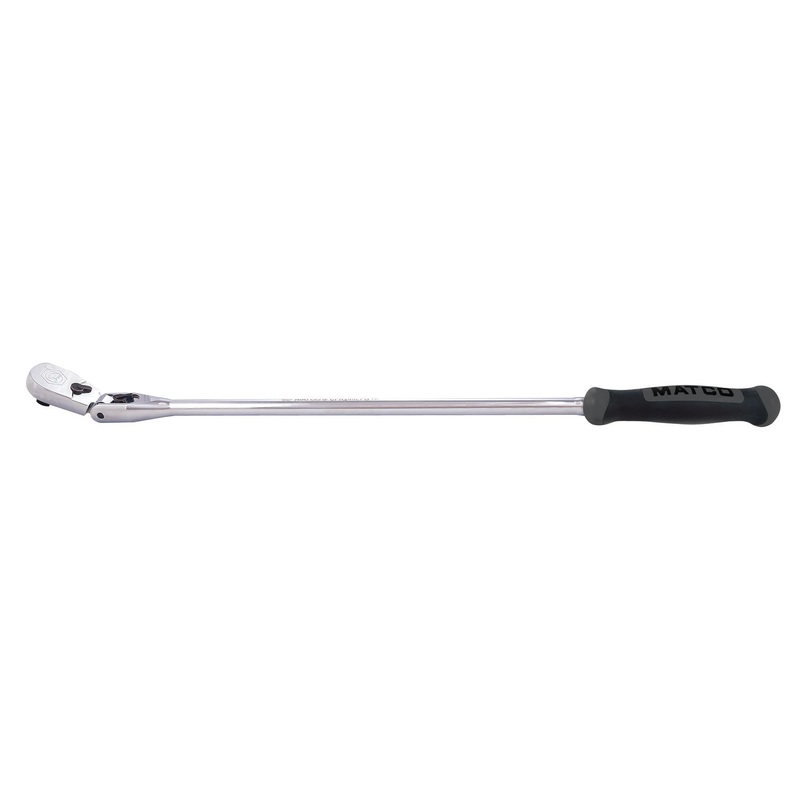 1/2" DRIVE 27-3/8" EIGHTY8 TOOTH LOCKING FLEX RATCHET WITH ERGO HANDLE - SHADOW GRAY