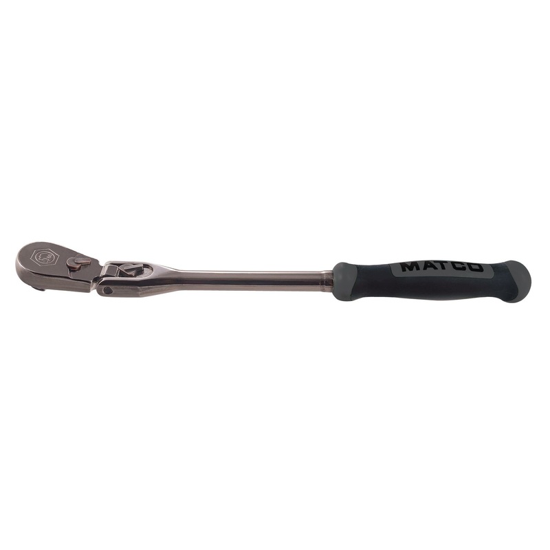 3/8" DRIVE 12-1/2" EIGHTY8 TOOTH BLACK NICKEL LOCKING FLEX RATCHET WITH ERGO HANDLE - SHADOW GRAY